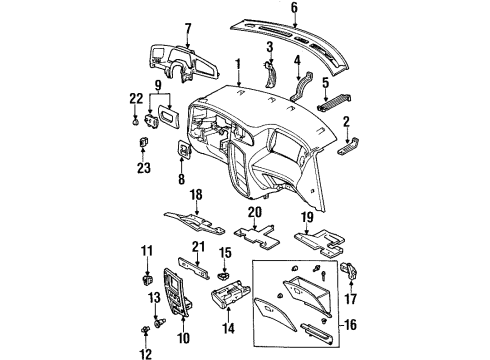 1999 Ford Windstar Instrument Panel Dash Control Unit Diagram for XF2Z18549AA