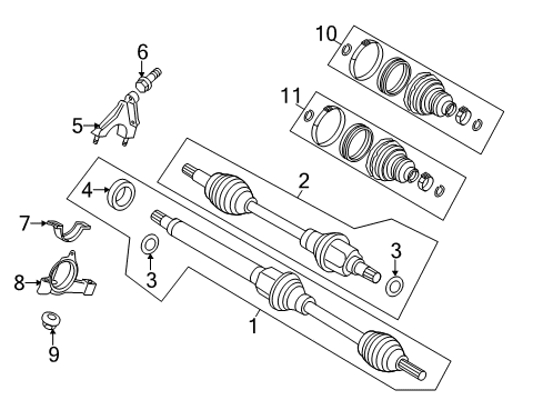 2019 Ford Fiesta Drive Axles - Front Axle Assembly Diagram for D3BZ-3B437-C