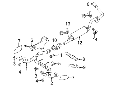 2009 Ford F-150 Exhaust Components Catalytic Converter Diagram for AL3Z-5E212-F