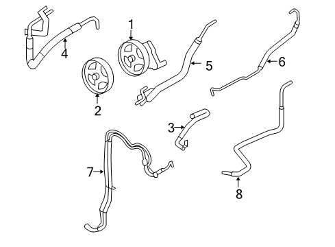 2004 Ford F-250 Super Duty P/S Pump & Hoses, Steering Gear & Linkage Pressure Line Diagram for 3C3Z-3A717-AA