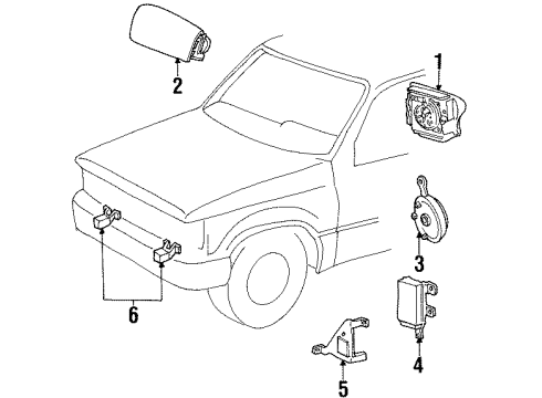 1998 Mercury Mountaineer Air Bag Components Clock Spring Diagram for F87Z-14A664-DB