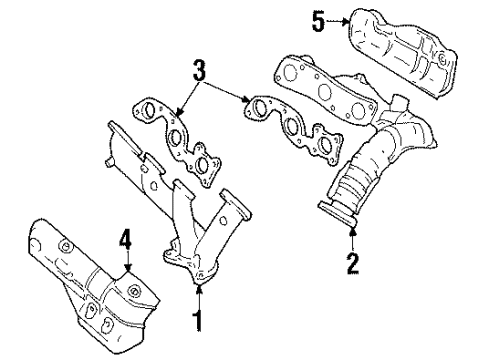 2002 Mercury Villager Exhaust Manifold Exhaust Manifold Diagram for 1F5Z-9431-AA