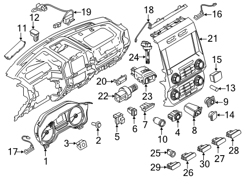 2018 Ford F-150 Ignition Lock Bezel Nut Diagram for -W705093-S424