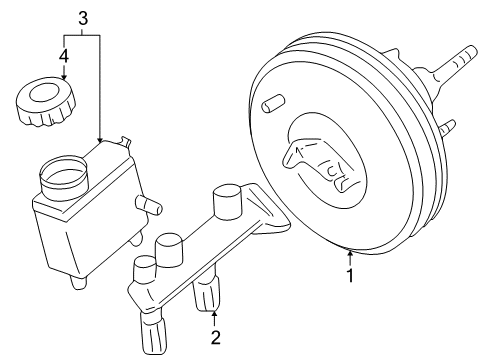 2002 Ford Expedition Dash Panel Components Master Cylinder Diagram for 2L1Z-2140-DA