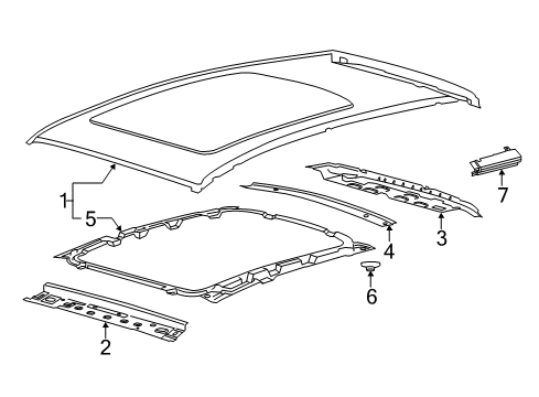 2015 Ford Escape Roof & Components Roof Panel Diagram for CJ5Z-7850202-B