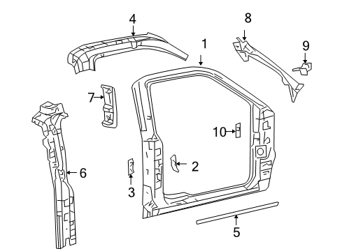 2005 Ford F-150 Uniside Roof Reinforcement Diagram for 5L3Z-1551187-AA