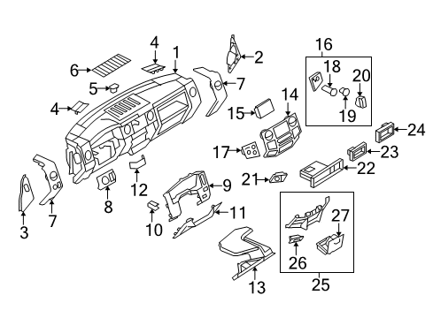 2009 Ford F-350 Super Duty Instrument Panel Lower Cover Clip Diagram for 5F9Z-7404684-AA