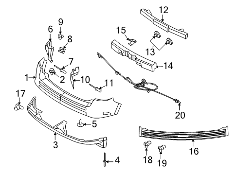 2010 Ford Edge Parking Aid Pad Diagram for 7T4Z-17B807-AA