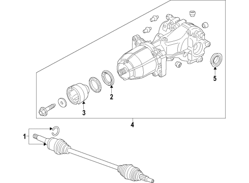 2017 Ford Edge Rear Axle, Differential, Drive Axles, Propeller Shaft Viscous Coupler Diagram for CV6Z-4A232-A