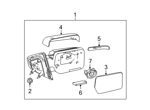 2012 Ford F-150 Mirrors Mirror Outside Diagram for BL3Z-17683-CA