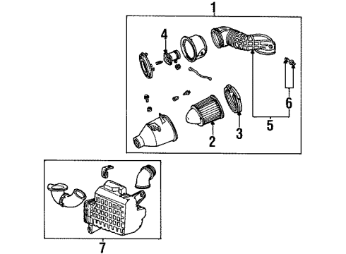 1998 Lincoln Continental Filters Air Cleaner Assembly Diagram for XF3Z-9600-AA