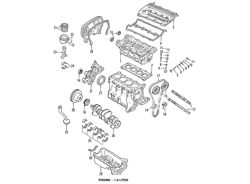 1993 Mercury Capri Clutch & Flywheel Release Bearing Diagram for E92Z7548B