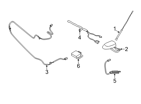 2015 Ford Fusion Antenna & Radio Antenna Base Diagram for DS7Z-18936-D