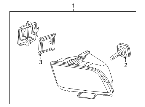 2009 Ford Mustang Headlamps Composite Assembly Diagram for 7R3Z-13008-D