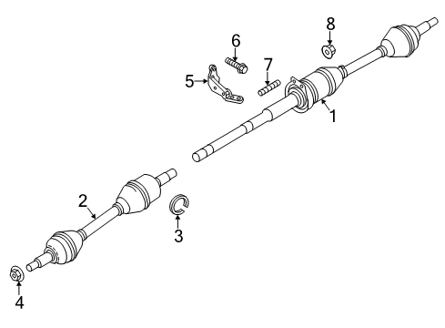 2019 Ford Taurus Drive Axles - Front Axle Assembly Diagram for CA5Z-3B437-C