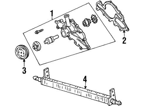 1999 Mercury Sable Power Steering Oil Cooler, Water Pump Pulley Diagram for F6DZ-8509-B