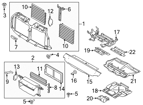 2016 Ford F-150 Splash Shields Skid Plate Access Panel Diagram for FL3Z-5D032-C