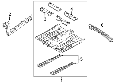 2020 Lincoln Nautilus Floor Front Crossmember Diagram for F2GZ-5810673-A
