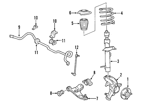 2005 Mercury Montego Front Suspension Components, Lower Control Arm, Stabilizer Bar Coil Spring Diagram for 5G1Z-5310-B