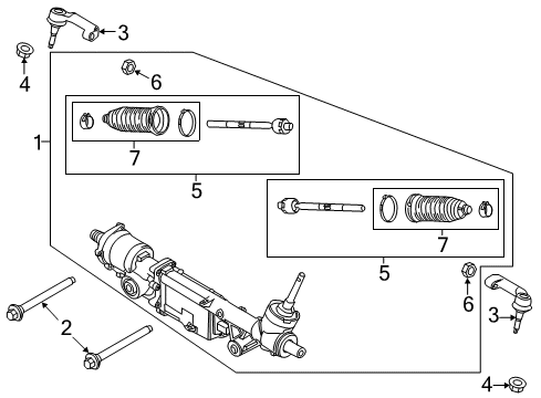 2020 Ford F-150 Steering Gear & Linkage Outer Tie Rod Diagram for HL3Z-3A130-A