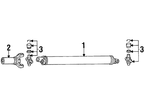 1990 Lincoln Town Car Drive Shaft Yoke Diagram for F3VY4841A