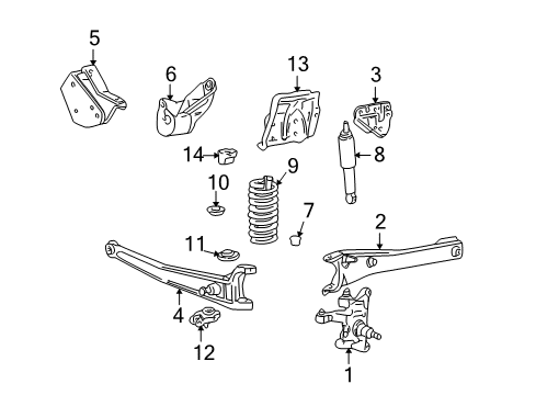 2003 Ford Excursion Front Suspension Components, Stabilizer Bar, Wheel Bearings Spring Diagram for 2C3Z-5310-JA