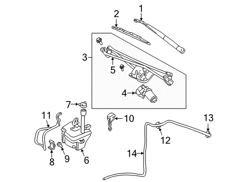 2002 Ford Explorer Wiper & Washer Components Front Blade Diagram for 1L2Z-17528-AB