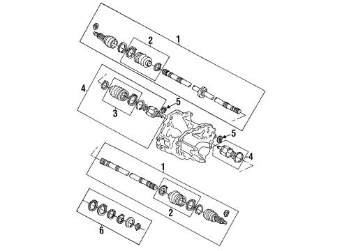 1995 Ford Aspire Drive Axles - Front Inner Joint Assembly Diagram for F4BZ3B414A