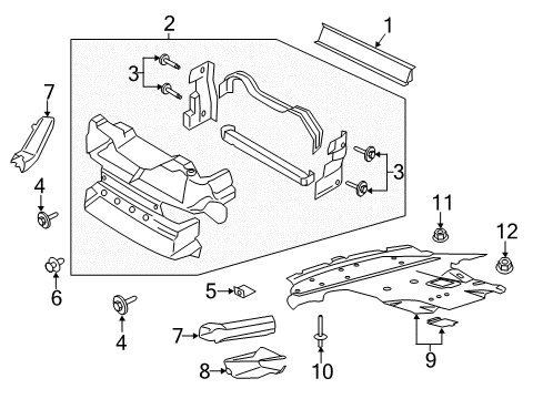 2021 Ford Mustang Splash Shields Air Deflector Diagram for FR3Z-8310-H
