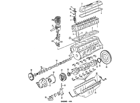 1991 Ford F-150 Engine & Trans Mounting Exhaust Valve Springs Diagram for E5TZ-6513-B