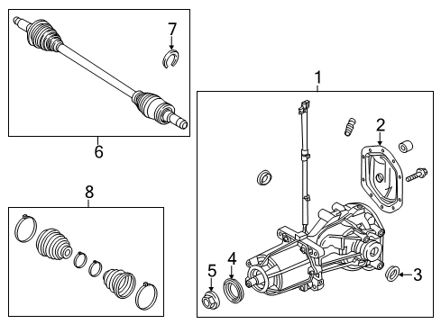 2011 Ford Fusion Axle & Differential - Rear Boot Kit Diagram for AE5Z-3A331-C
