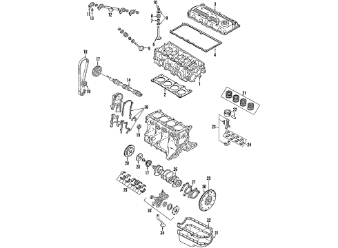 1989 Mercury Tracer Engine Parts, Mounts, Cylinder Head & Valves, Camshaft & Timing, Oil Pan, Oil Pump, Crankshaft & Bearings, Pistons, Rings & Bearings Filter Diagram for E7GZ-6731-B