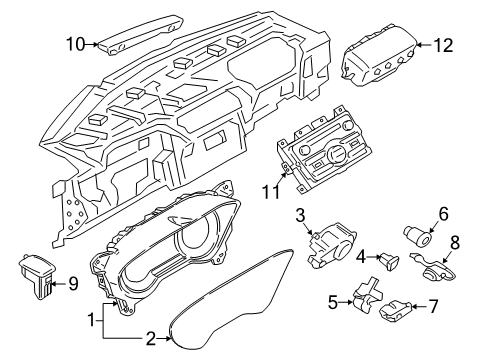 2020 Lincoln Continental Automatic Temperature Controls Cluster Assembly Diagram for GD9Z-10849-CA