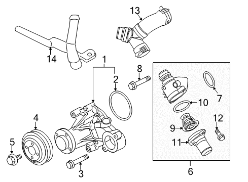 2011 Ford F-150 Water Pump Water Pump Diagram for BR3Z-8501-H