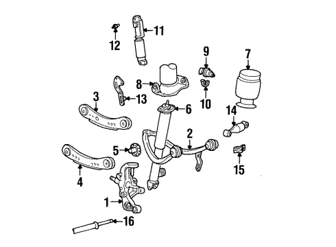 2001 Lincoln Continental Rear Suspension Knuckle Diagram for F7OZ-4A013-AA