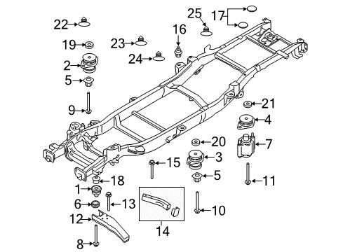 2017 Ford F-150 Body Mounting - Frame Mount Bolt Nut Diagram for -W713760-S440