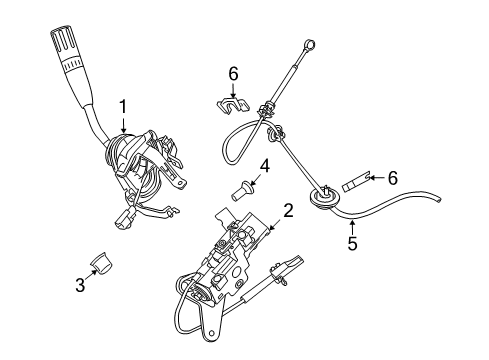 2008 Ford F-350 Super Duty Housing & Components Shift Control Cable Diagram for 7C3Z-7E395-C