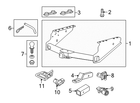 2016 Ford F-250 Super Duty Trailer Hitch Components Connector Bracket Diagram for BU5Z-14A541-A