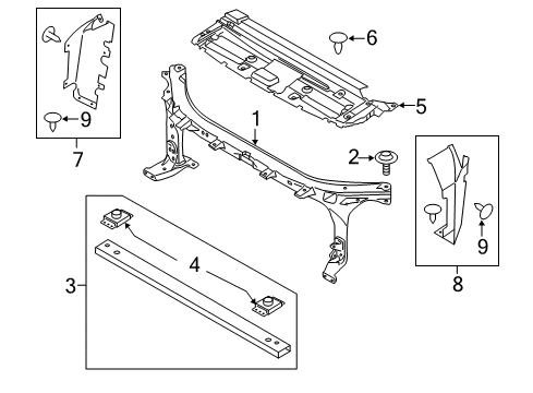 2017 Ford F-150 Radiator Support Sight Shield Diagram for FL3Z-19E525-A