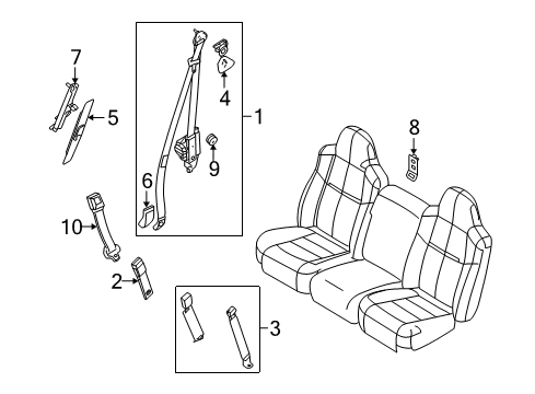 2010 Ford F-350 Super Duty Seat Belt Extension Diagram for 6C3Z-16611C22-AA
