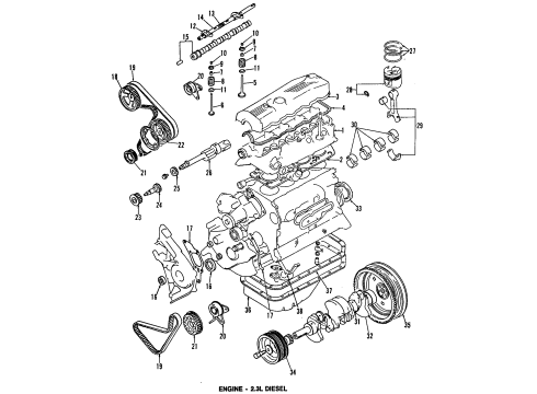 1986 Ford Bronco II Engine Parts, Mounts, Cylinder Head & Valves, Camshaft & Timing, Oil Pan, Oil Pump, Balance Shafts, Crankshaft & Bearings, Pistons, Rings & Bearings Oil Pan Plug Diagram for F75Z-6730-BA