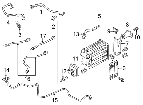2014 Ford F-150 Powertrain Control Crankcase Tube Diagram for AL3Z-6758-A