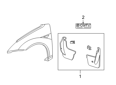2000 Ford Focus Exterior Trim - Fender Mud Guard Diagram for YS4Z-16A550-AA