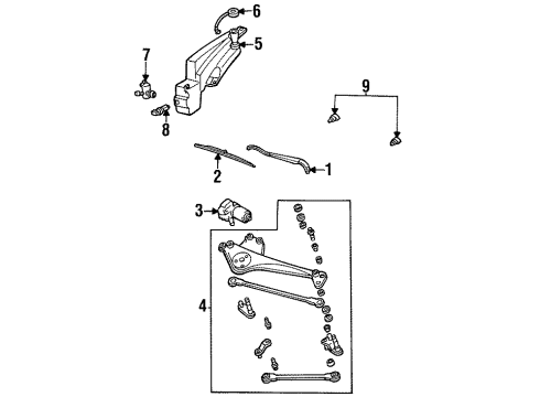 1996 Ford Taurus Wiper & Washer Components Washer Reservoir Diagram for F6DZ17618A