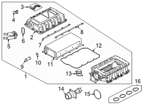2020 Ford Mustang Intercooler Intercooler Hose Diagram for FR3Z-6C646-A