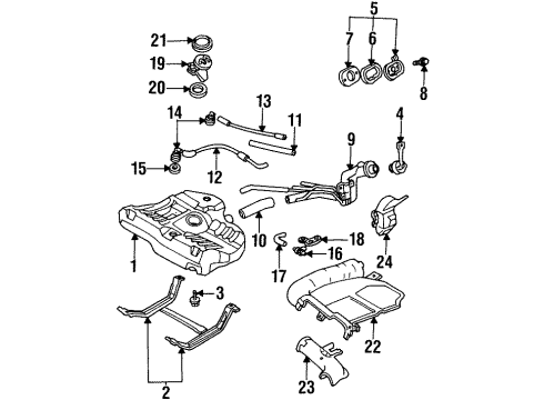 1991 Mercury Tracer Senders Valve Assembly Seal Diagram for F6TZ-9B076-AA