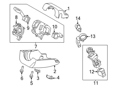 2013 Ford Fusion Ignition Lock Column Flange Diagram for DG9Z-3511-C