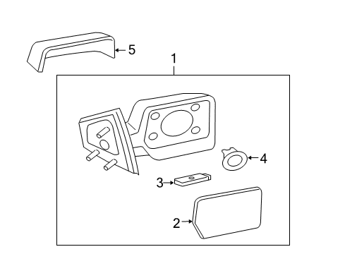 2008 Ford F-150 Outside Mirrors Mirror Assembly Diagram for 8L3Z-17683-GA