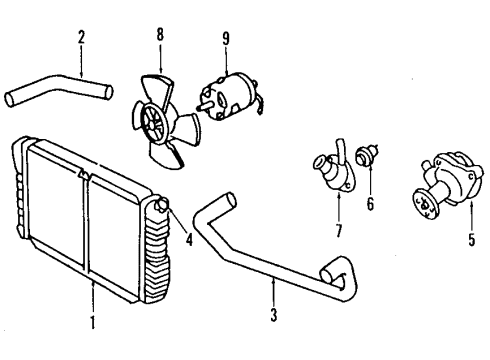 1997 Ford Escort Cooling System, Radiator, Water Pump, Cooling Fan Fan Motor Diagram for F7CZ8C607BE