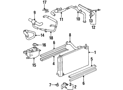 1996 Ford Taurus Radiator & Components Overflow Hose Diagram for F6DZ-8075-A